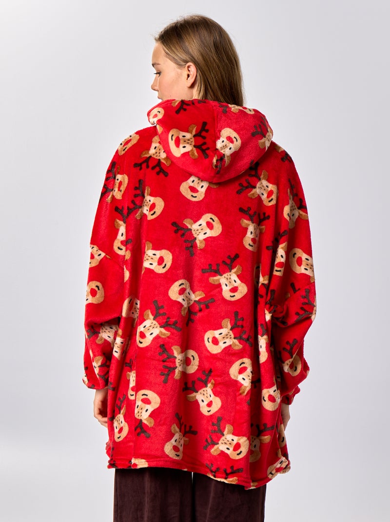Hoodies à capuche en maille peluche 'Noël' Rouge - Kiabi