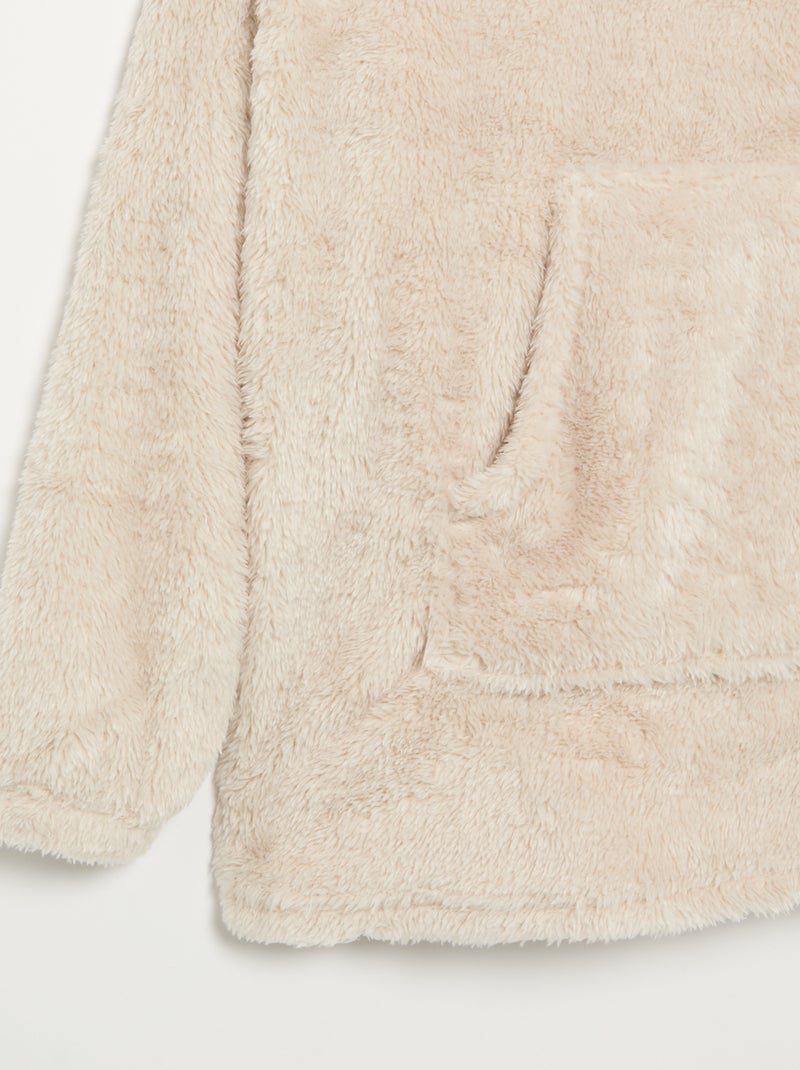 Hoodies van pluche breisel Biege - Kiabi