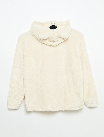 Hoodies van pluche breisel