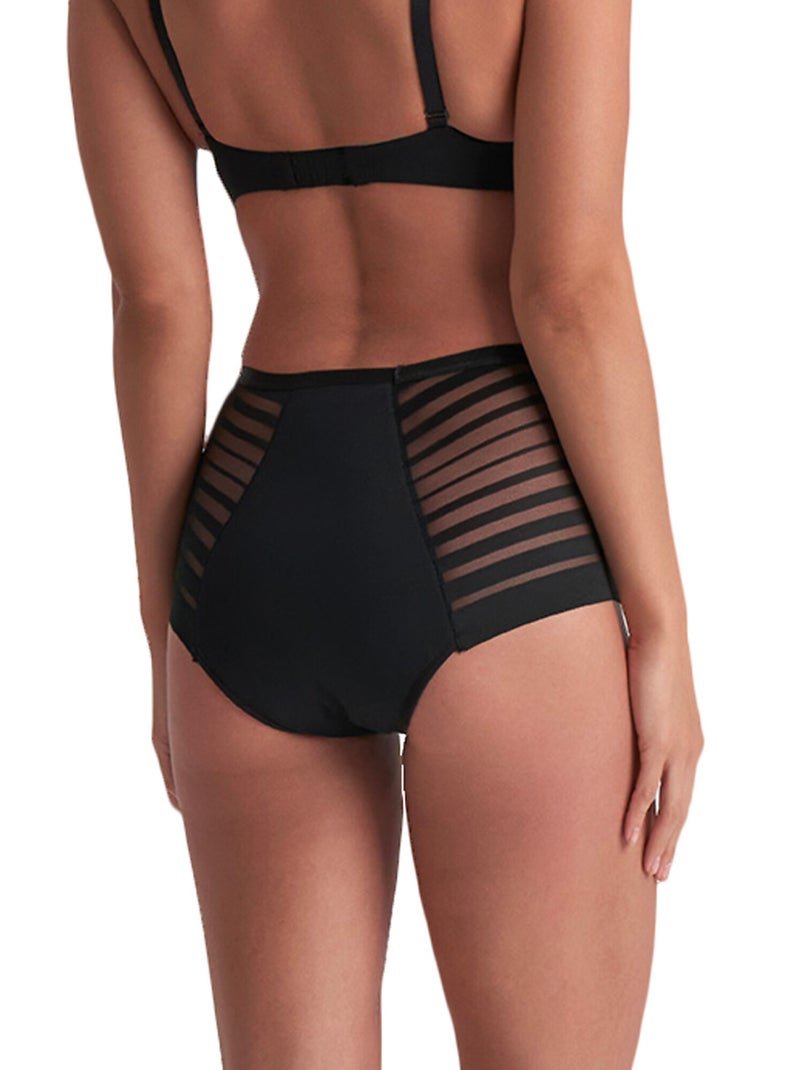 Hoog getailleerde menstruatieslip lace high flow Zwart - Kiabi