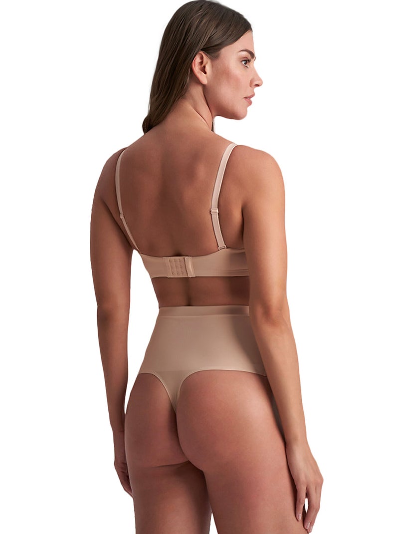 Hooggeslipte shapewear string Beige - Kiabi