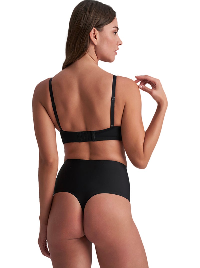 Hooggeslipte shapewear string Zwart - Kiabi