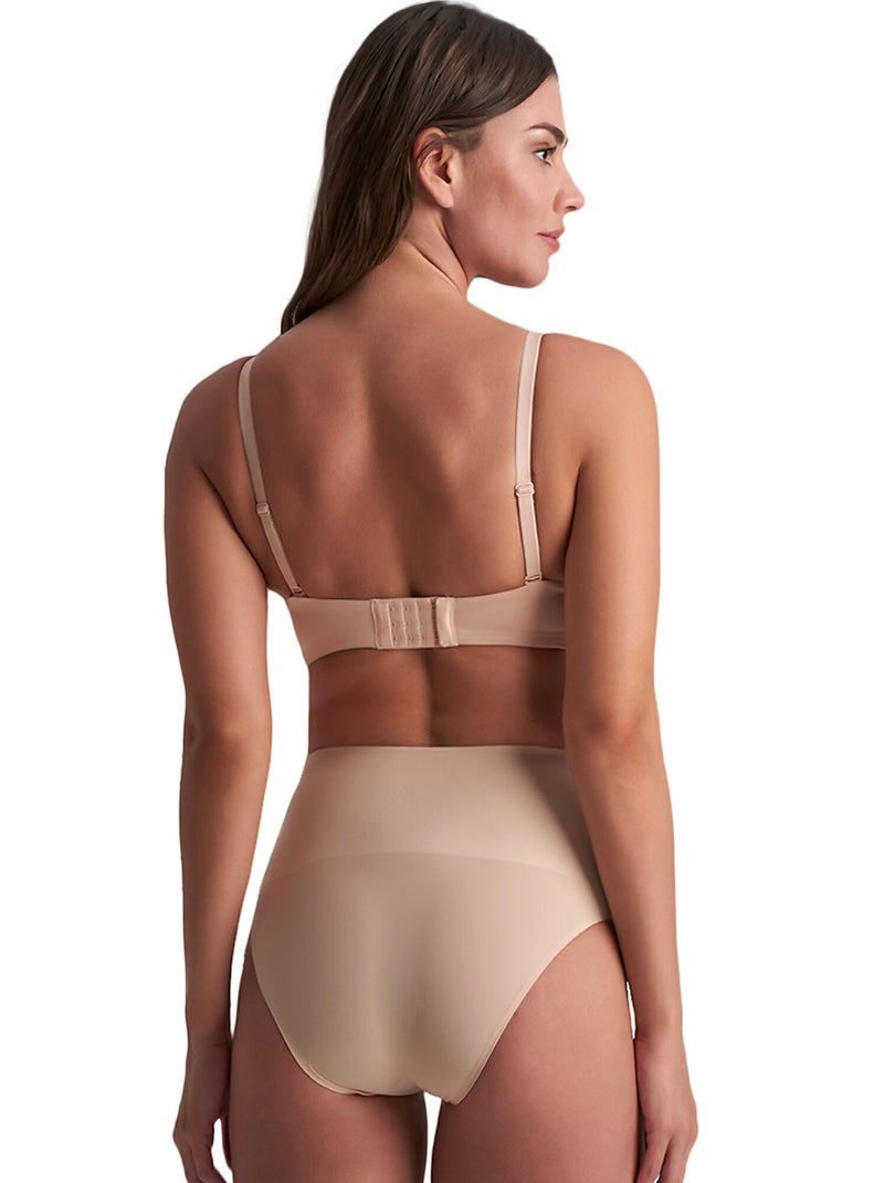 Hooggesneden shapewear slip met bandjes Beige - Kiabi