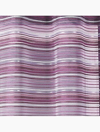 Horizontaal gestreepte geweven organza voile met oogjes