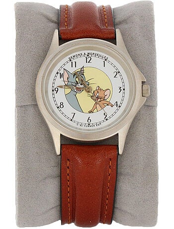 Horloge bracelet rond stijl leer 'Tom & Jerry' en Tex Avery Looney Tunes