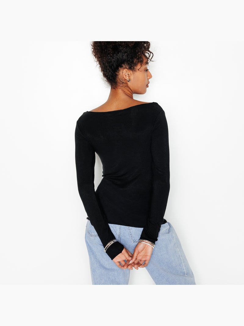 Hortense t-shirt lange mouwen zwart Zwart - Kiabi