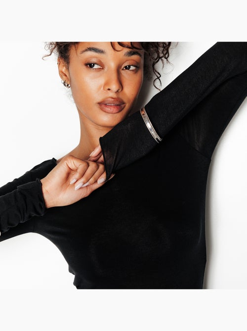 Hortense t-shirt lange mouwen zwart - Kiabi Hortense t-shirt lange mouwen zwart - Kiabi