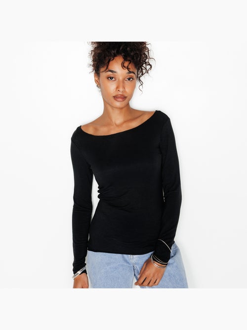 Hortense t-shirt lange mouwen zwart - Kiabi Hortense t-shirt lange mouwen zwart - Kiabi