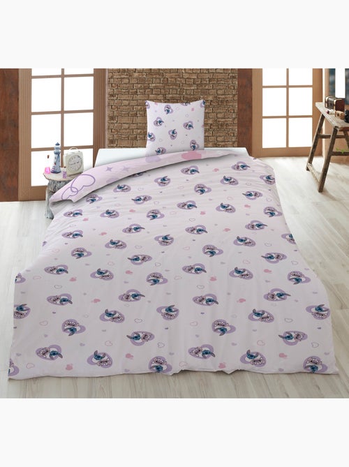 Housse Couette Disney Stitch & Angel 140x200cm + Taie 65x65cm – Love Rose – Polycoton - Kiabi Housse Couette Disney Stitch & Angel 140x200cm + Taie 65x65cm – Love Rose – Polycoton - Kiabi