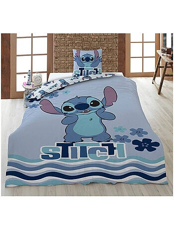Housse Couette Flanelle Disney Stitch 140x200cm + Taie – Touché Doux Chaud – Licence Officielle