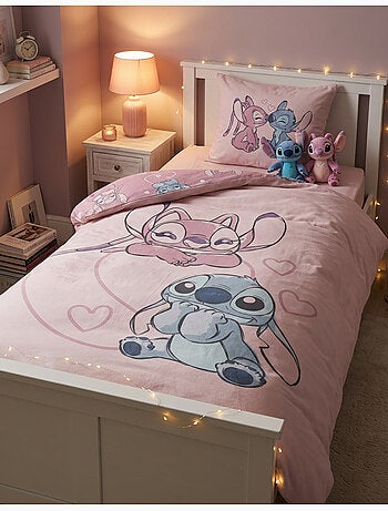 Housse Couette Flanelle Disney Stitch & Angel 140x200cm + Taie – Touché Doux Chaud