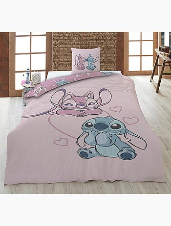 Housse Couette Flanelle Disney Stitch & Angel 140x200cm + Taie – Touché Doux Chaud
