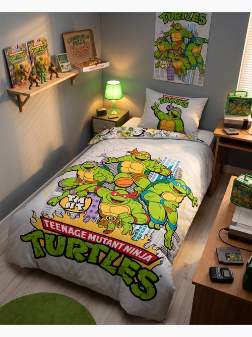 Housse Couette Tortues Ninja TMNT 140x200cm + Taie 65x65cm – Polycoton - Kiabi Housse Couette Tortues Ninja TMNT 140x200cm + Taie 65x65cm – Polycoton - Kiabi