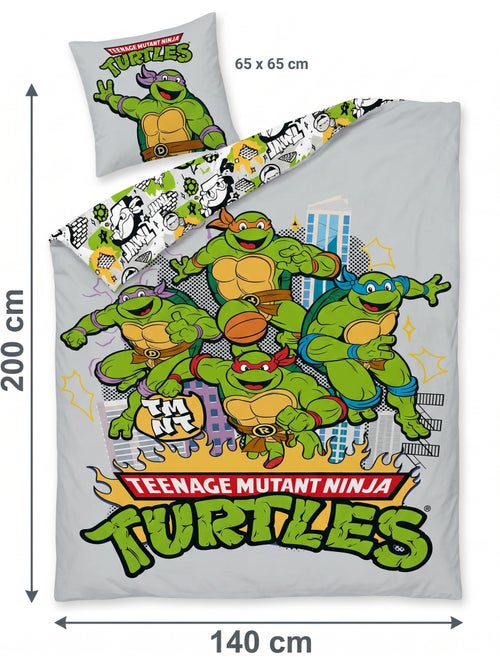 Housse Couette Tortues Ninja TMNT 140x200cm + Taie 65x65cm – Polycoton - Kiabi Housse Couette Tortues Ninja TMNT 140x200cm + Taie 65x65cm – Polycoton - Kiabi