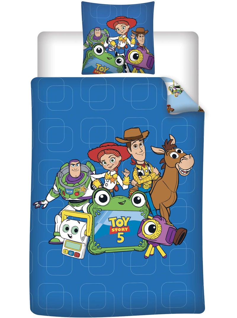 Housse Couette Toy Story Disney Pixar 140x200cm + Taie 65x65cm – Buzz Jessie – Polycoton – Licence O Beige/Vert/Bleu - Kiabi