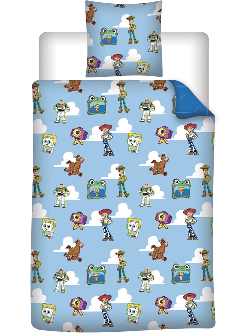 Housse Couette Toy Story Disney Pixar 140x200cm + Taie 65x65cm – Buzz Jessie – Polycoton – Licence O Beige/Vert/Bleu - Kiabi