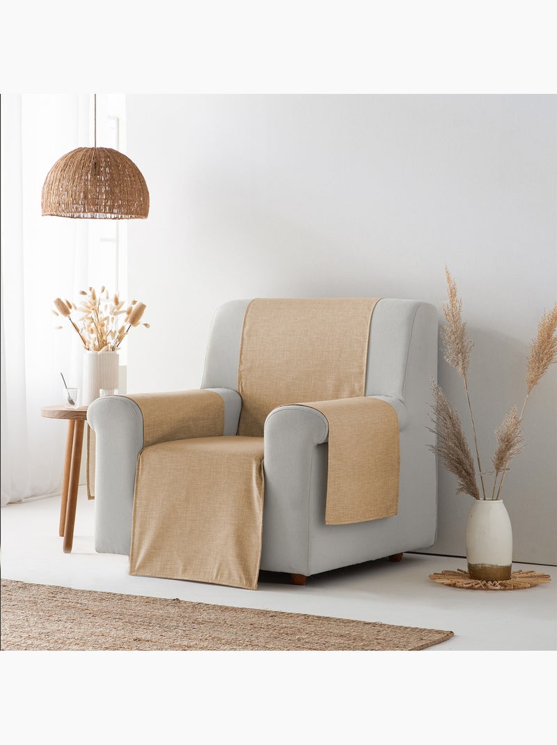 Housse de canapé 1 place, avec élastique ajustable - Gamusi. Crème - Kiabi