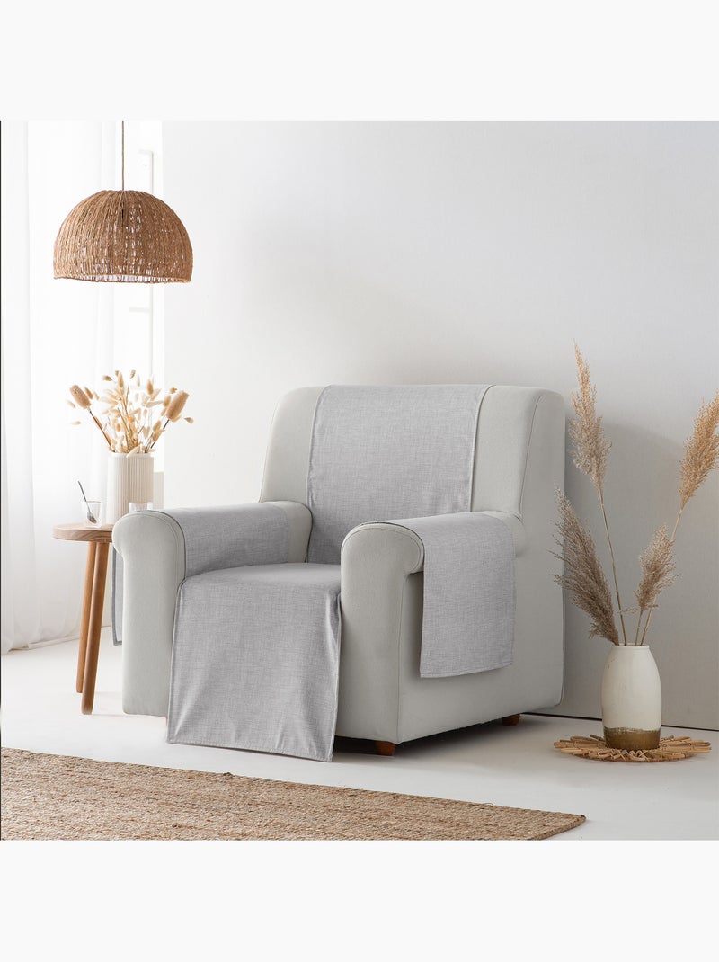 Housse de canapé 1 place, avec élastique ajustable - Gamusi. Gris clair - Kiabi