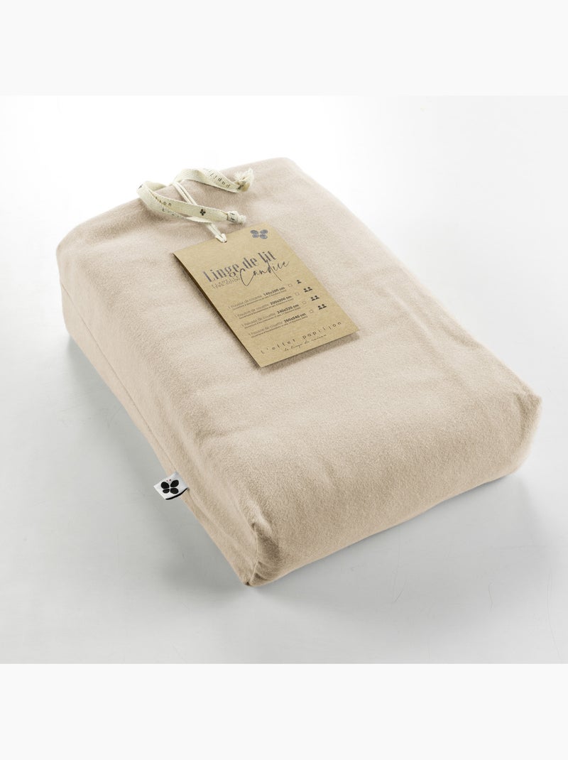 Housse de couette 1 personne - flanelle douce et chaude - candice Beige - Kiabi