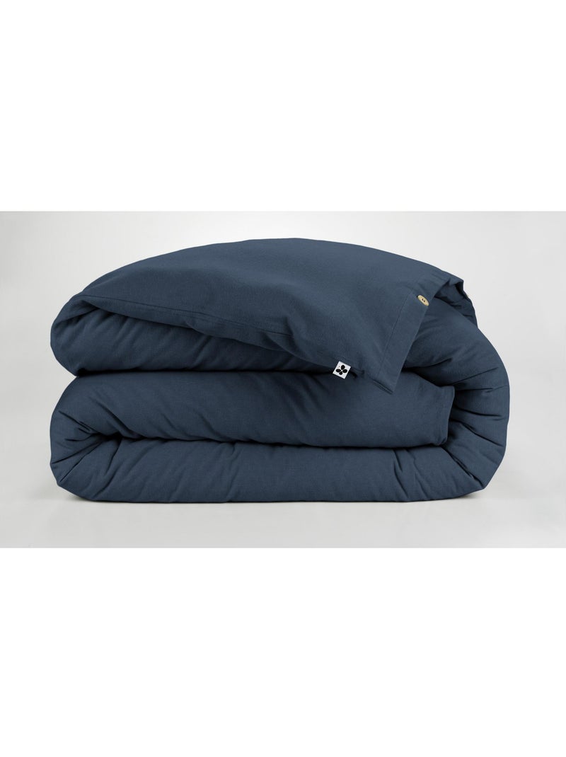 Housse de couette 1 personne - flanelle douce et chaude - candice Bleu foncé - Kiabi