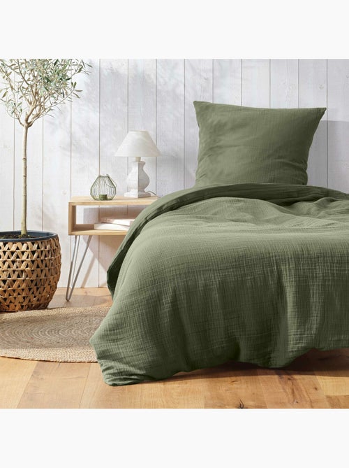 Housse de couette 1 personne gaze de coton 57 fils - Kiabi Housse de couette 1 personne gaze de coton 57 fils - Kiabi