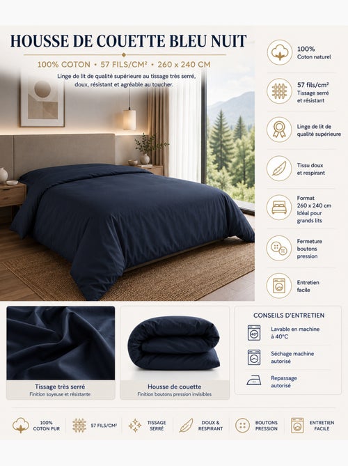 Housse de couette – 100% coton 57 fils/cm² – qualité supérieure - Kiabi Housse de couette – 100% coton 57 fils/cm² – qualité supérieure - Kiabi