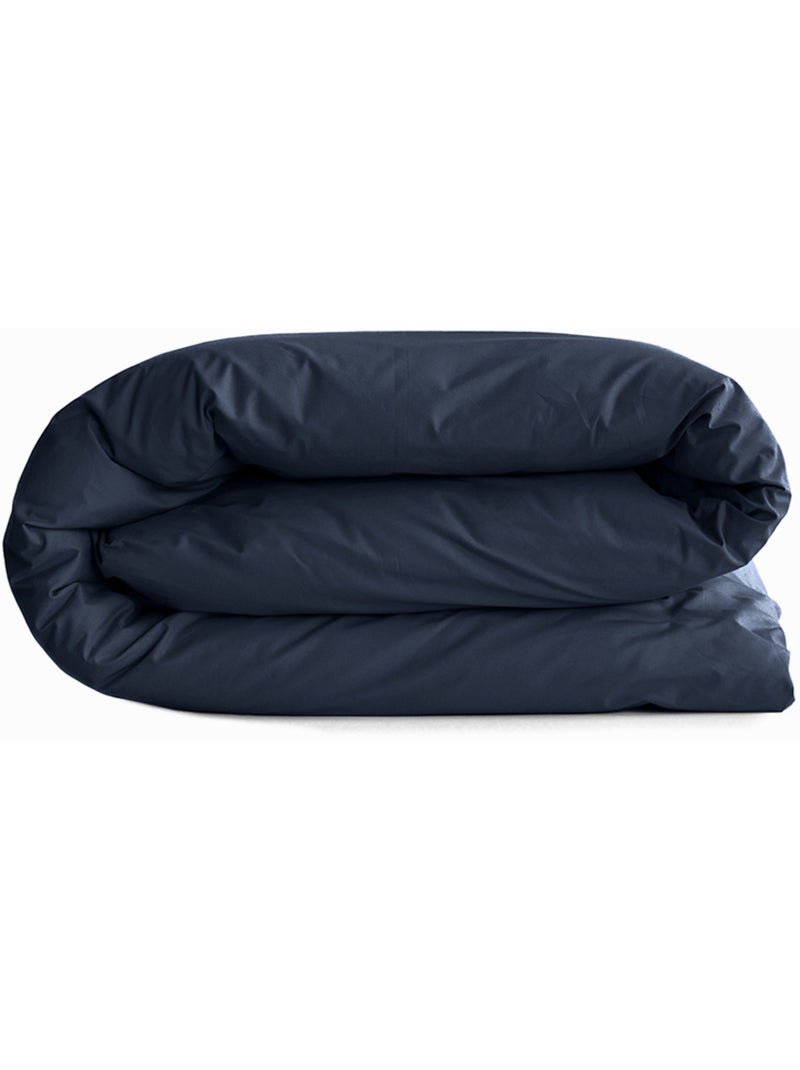Housse de couette – 100% coton 57 fils/cm² – qualité supérieure Bleu nuit - Kiabi