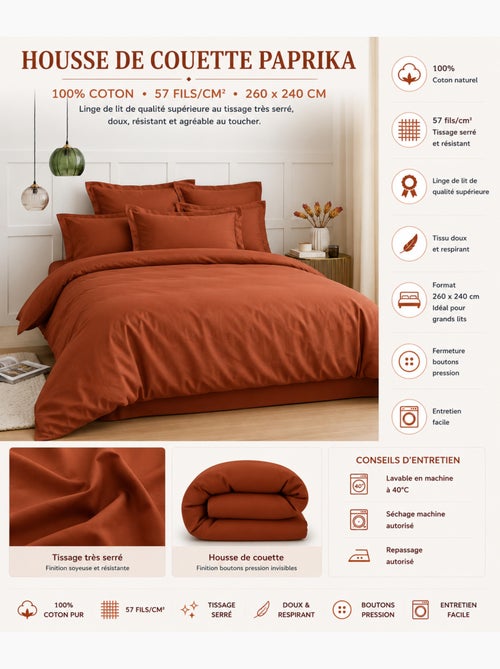 Housse de couette – 100% coton 57 fils/cm² – qualité supérieure - Kiabi Housse de couette – 100% coton 57 fils/cm² – qualité supérieure - Kiabi