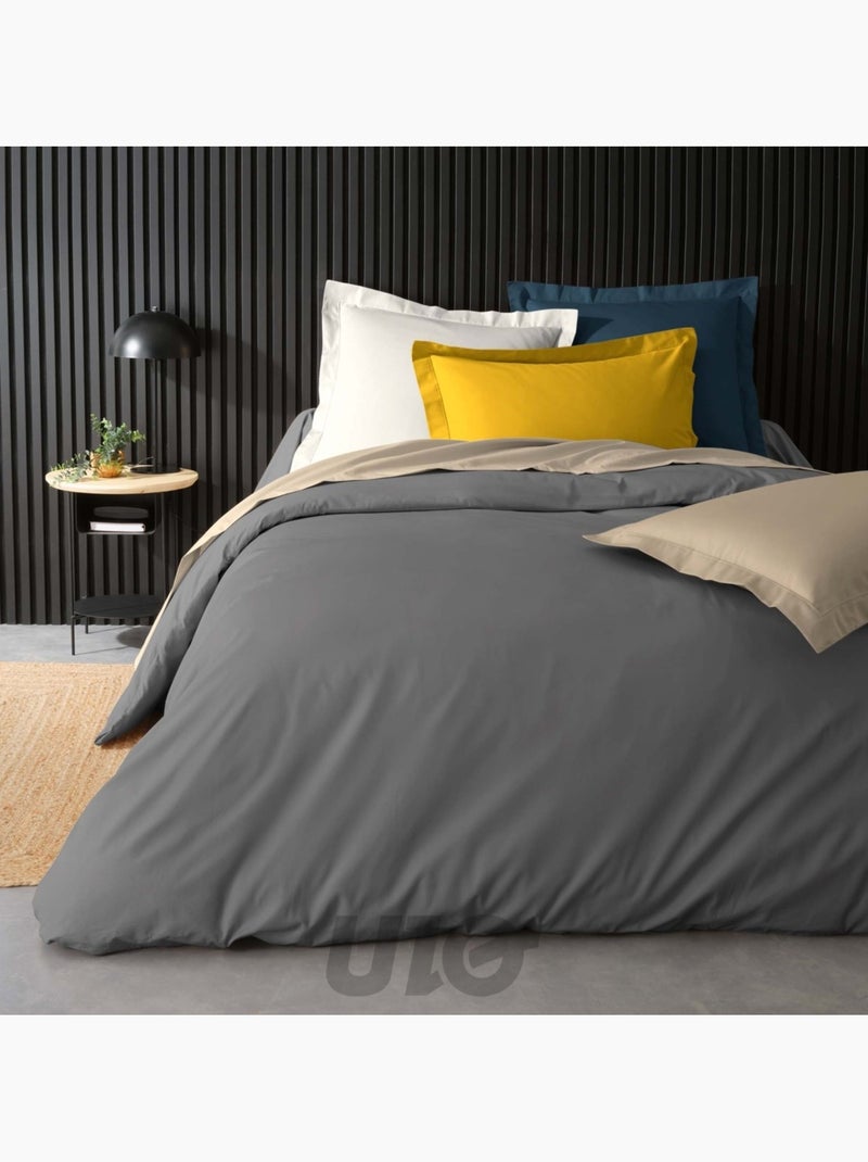 Housse de couette 100% Percale de Coton ORIGINE Blanc - Kiabi