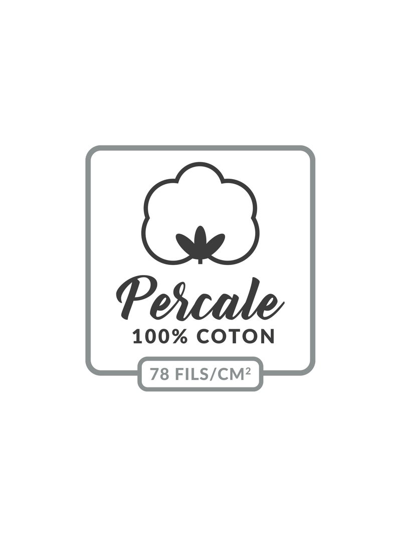 Housse de couette 100% Percale de Coton ORIGINE Gris - Kiabi