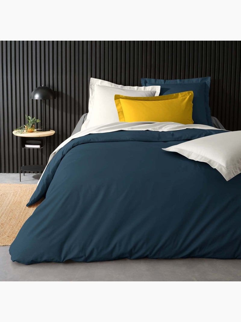 Housse de couette 100% Percale de Coton ORIGINE Gris - Kiabi