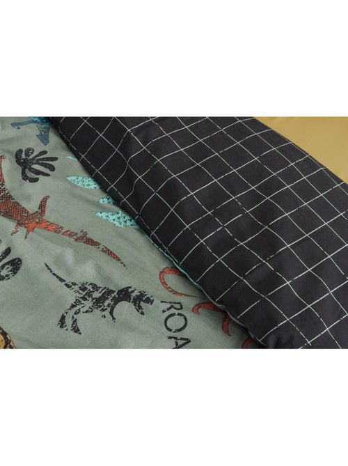 Housse de couette + 2 taies 100% coton 57 fils - dinosaures ttrias - Kiabi