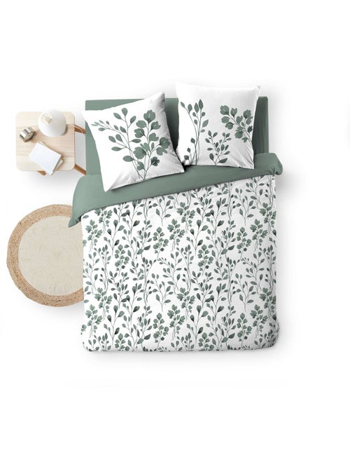 Housse de couette + 2 taies – coton 57 fils – imprimé végétal - Kiabi Housse de couette + 2 taies – coton 57 fils – imprimé végétal - Kiabi