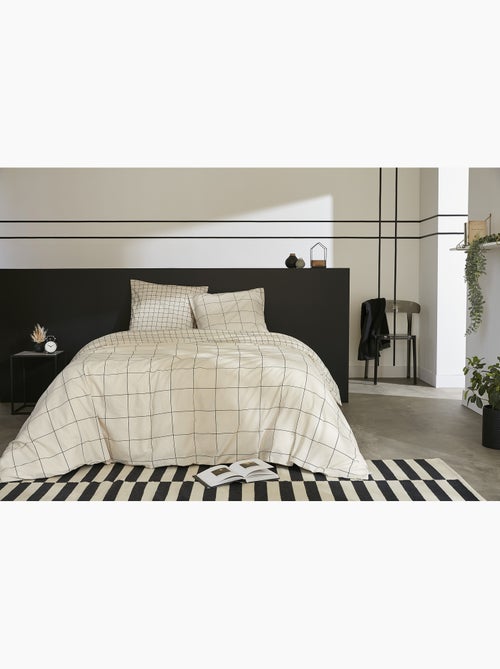 Housse de couette + 2 taies d’oreiller – coton 57 fils – carrie pampa - Kiabi