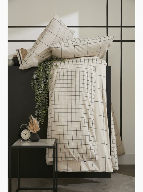 Housse de couette + 2 taies d’oreiller – coton 57 fils – carrie pampa - Kiabi