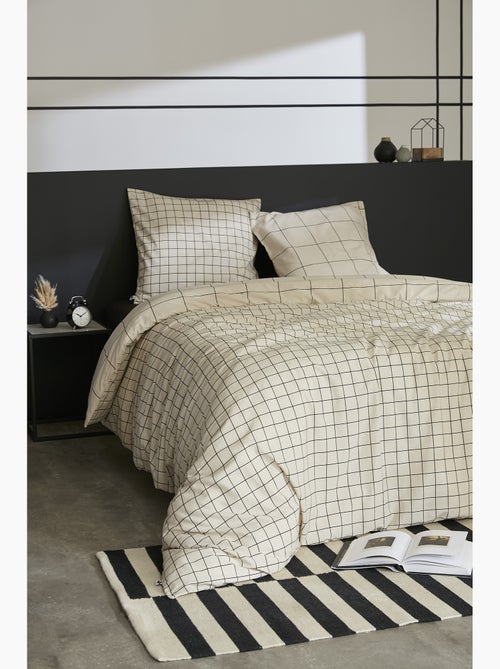Housse de couette + 2 taies d’oreiller – coton 57 fils – carrie pampa - Kiabi