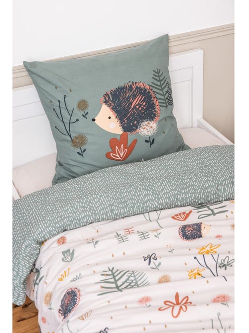 Housse de couette + 2 taies d'oreiller coton 57 fils lapin polisson - Kiabi