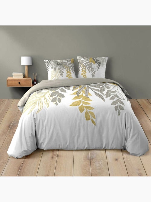 Housse de couette 240 x 220 cm coton 42 fils + 2 taies orlana - Kiabi