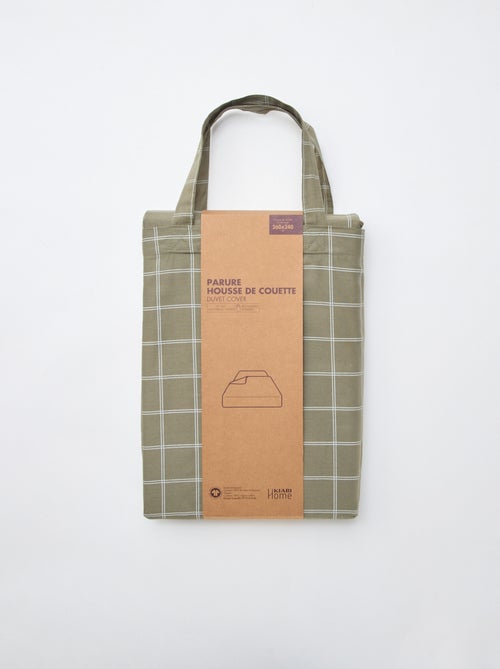 Housse de couette (260 x 240cm) à carreaux - Kiabi