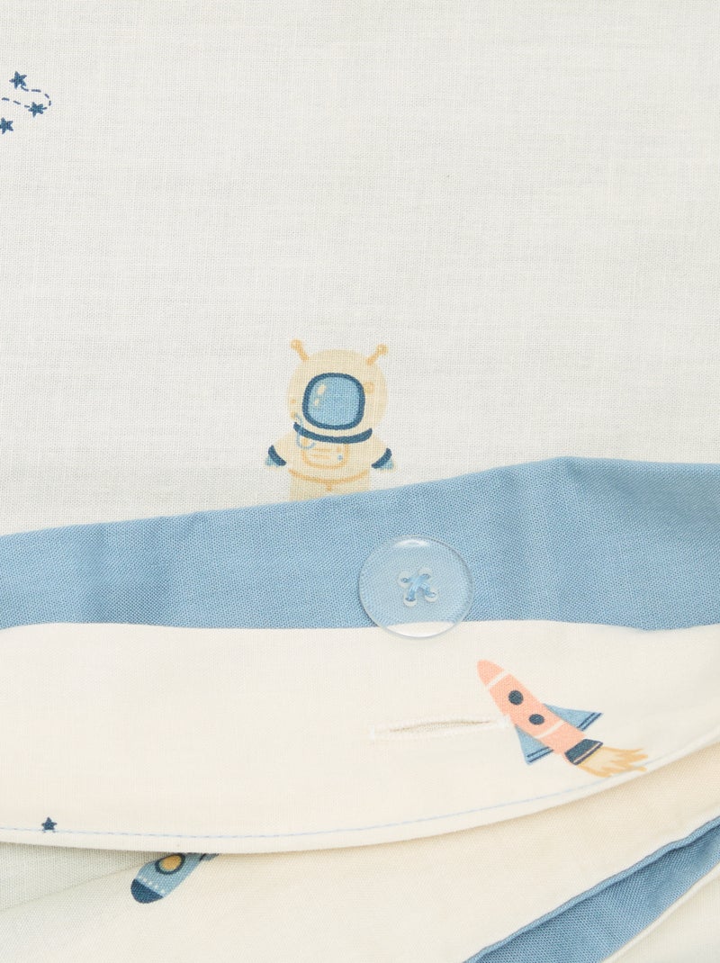 Housse de couette à motif 1 personne 80 x 120 cm en coton Blanc - Kiabi