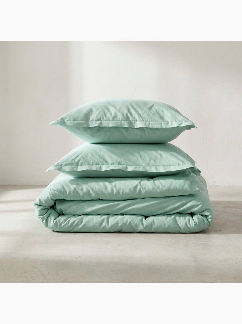 Housse de couette Basic "Happyfriday" Menthe - Kiabi