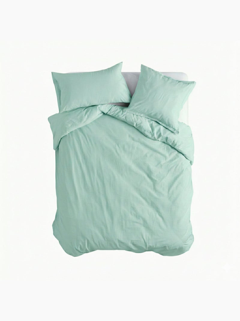Housse de couette Basic "Happyfriday" Menthe - Kiabi