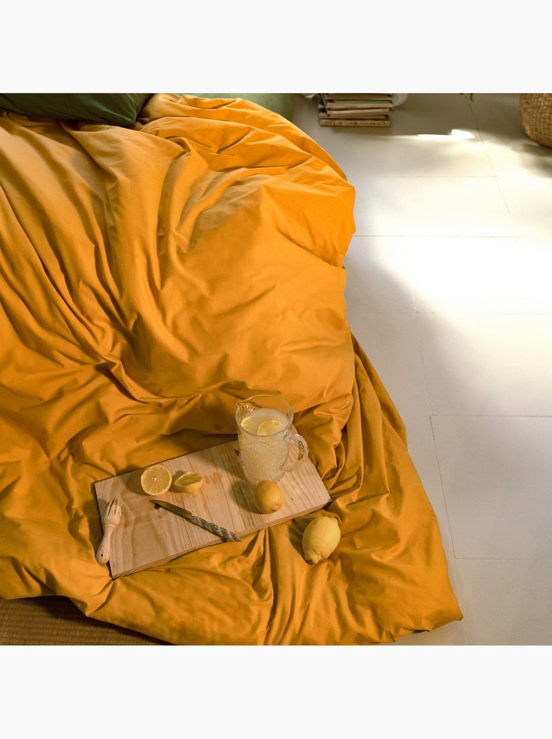 Housse de couette Basic "Happyfriday" Moutarde - Kiabi
