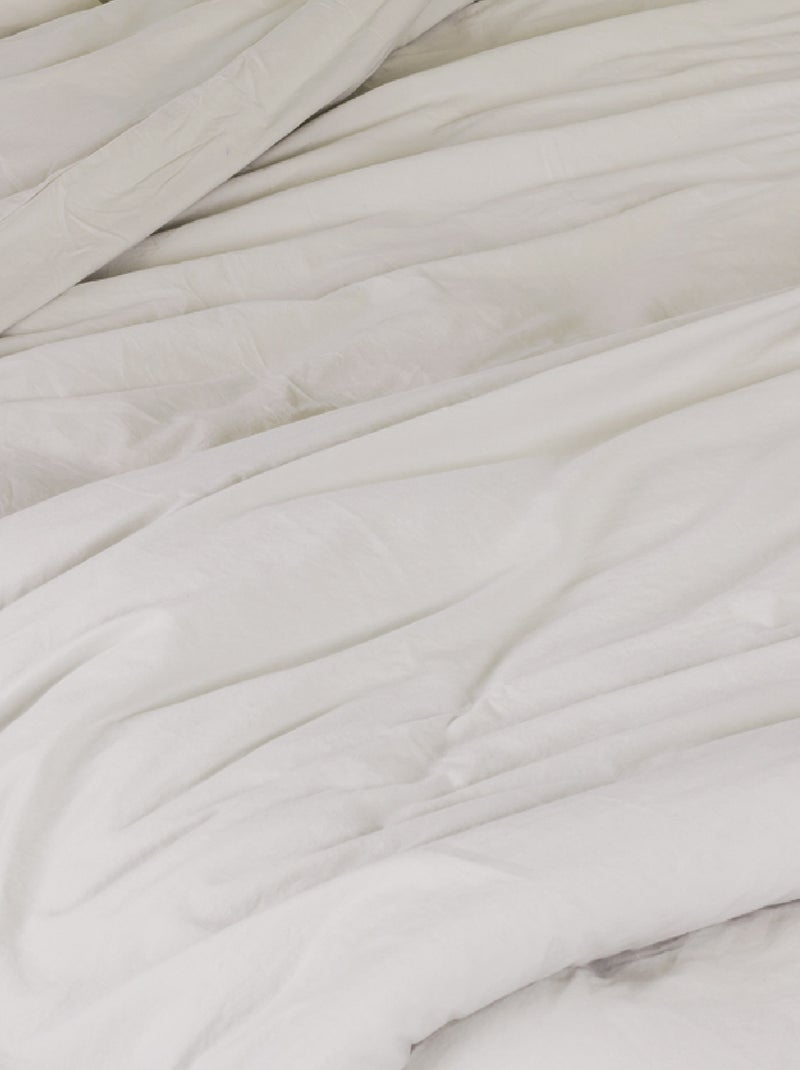 Housse de couette coton Lavé Oekotex Beige - Kiabi
