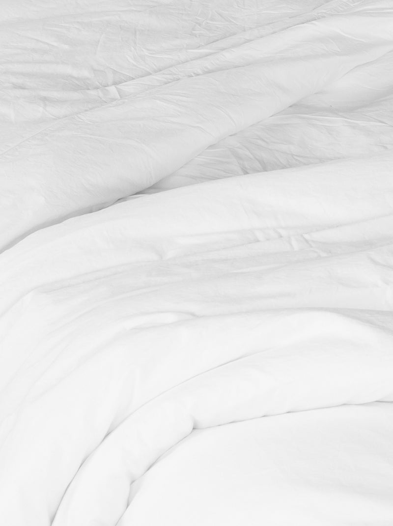 Housse de couette coton Lavé Oekotex Blanc - Kiabi