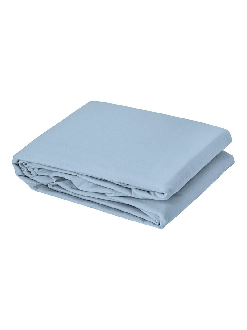 Housse de couette coton Lavé Oekotex Bleu ciel - Kiabi