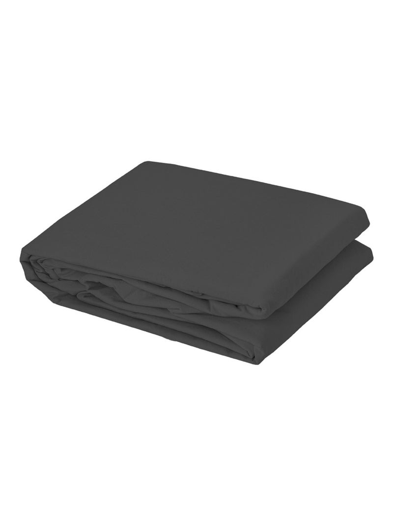 Housse de couette coton Lavé Oekotex gris anthracite - Kiabi
