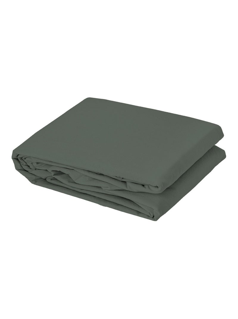 Housse de couette coton Lavé Oekotex Vert foncé - Kiabi