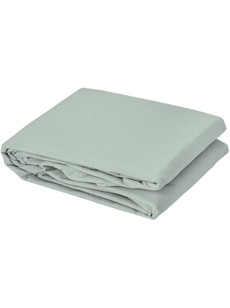 Housse de couette coton Lavé Oekotex Vert tilleul - Kiabi
