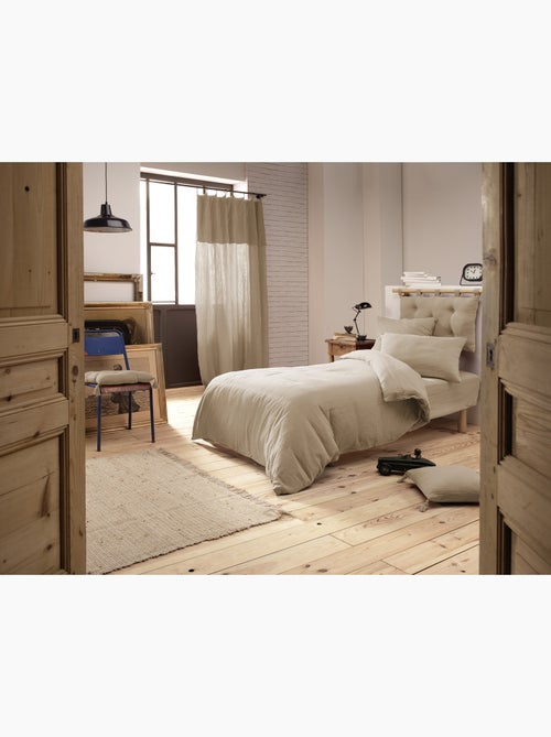 Housse de couette – double gaze de coton - finition boutons en bois - gaïa - Kiabi